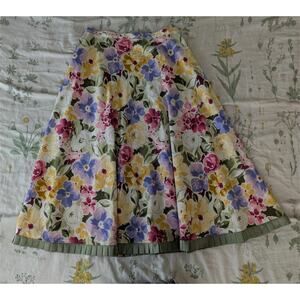 Coldwater Creek Floral Skirt with Ruffles